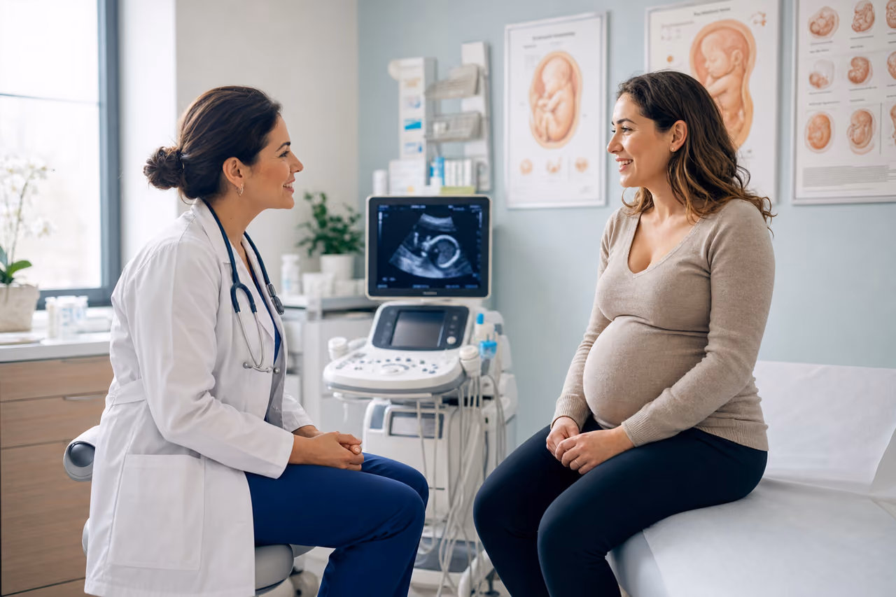 Doctor Consulting a Pregnant Patient in an Ob Gyn Clinic