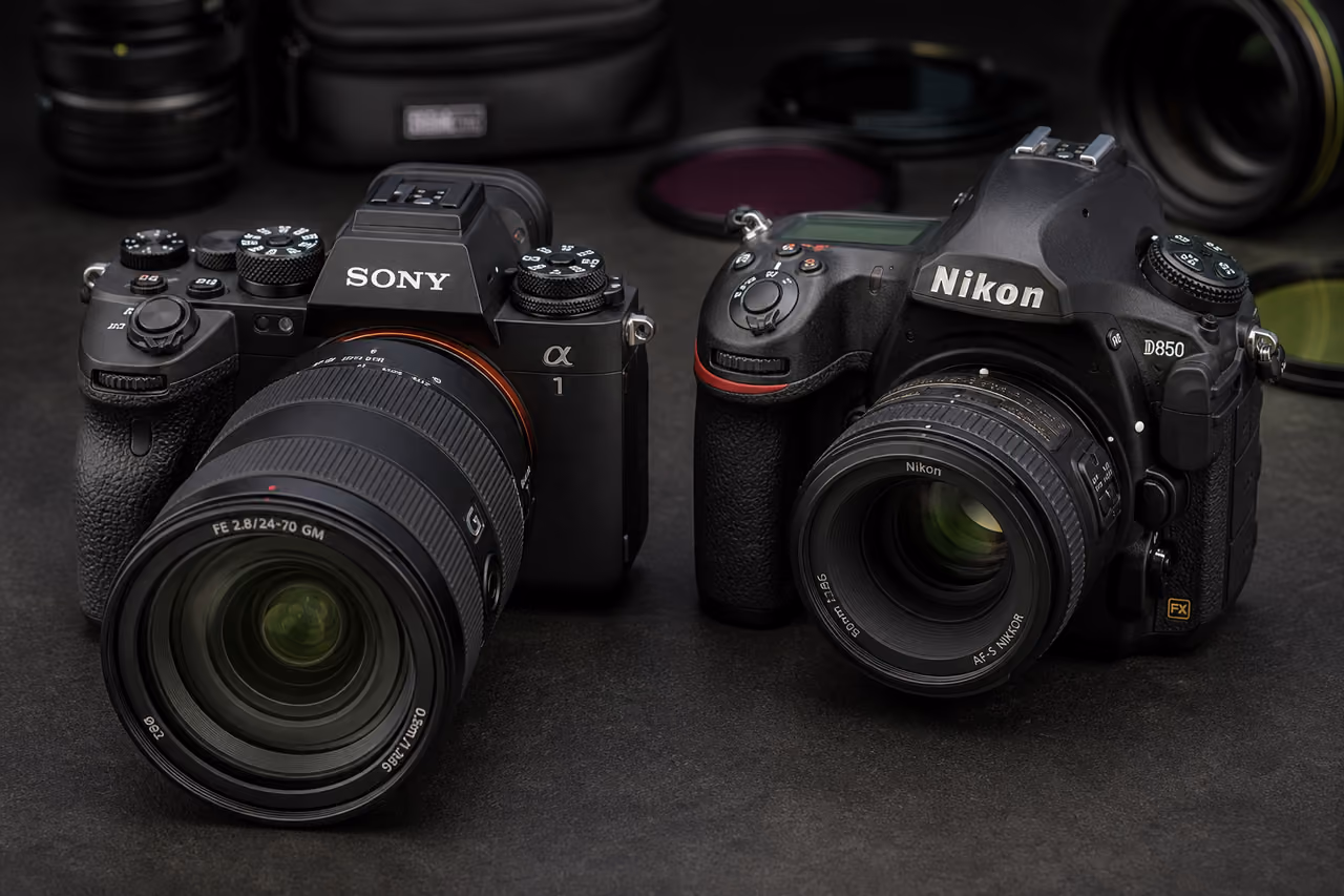 Sony A7 Iii and Nikon D500 Cameras Side by Side
