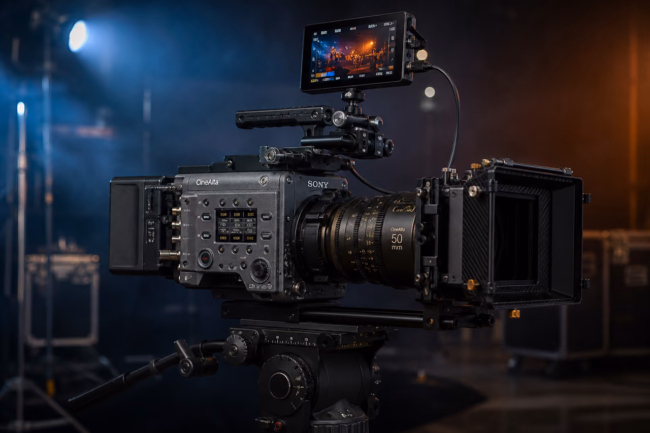 Sony Cinealta F23 Cinema Camera on Professional Studio Tripod