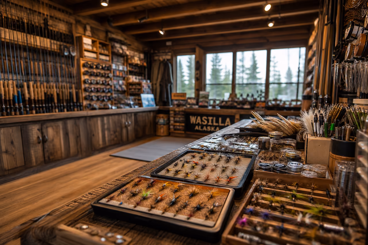 Interior of a Professional Fly Fishing Shop in Wasilla