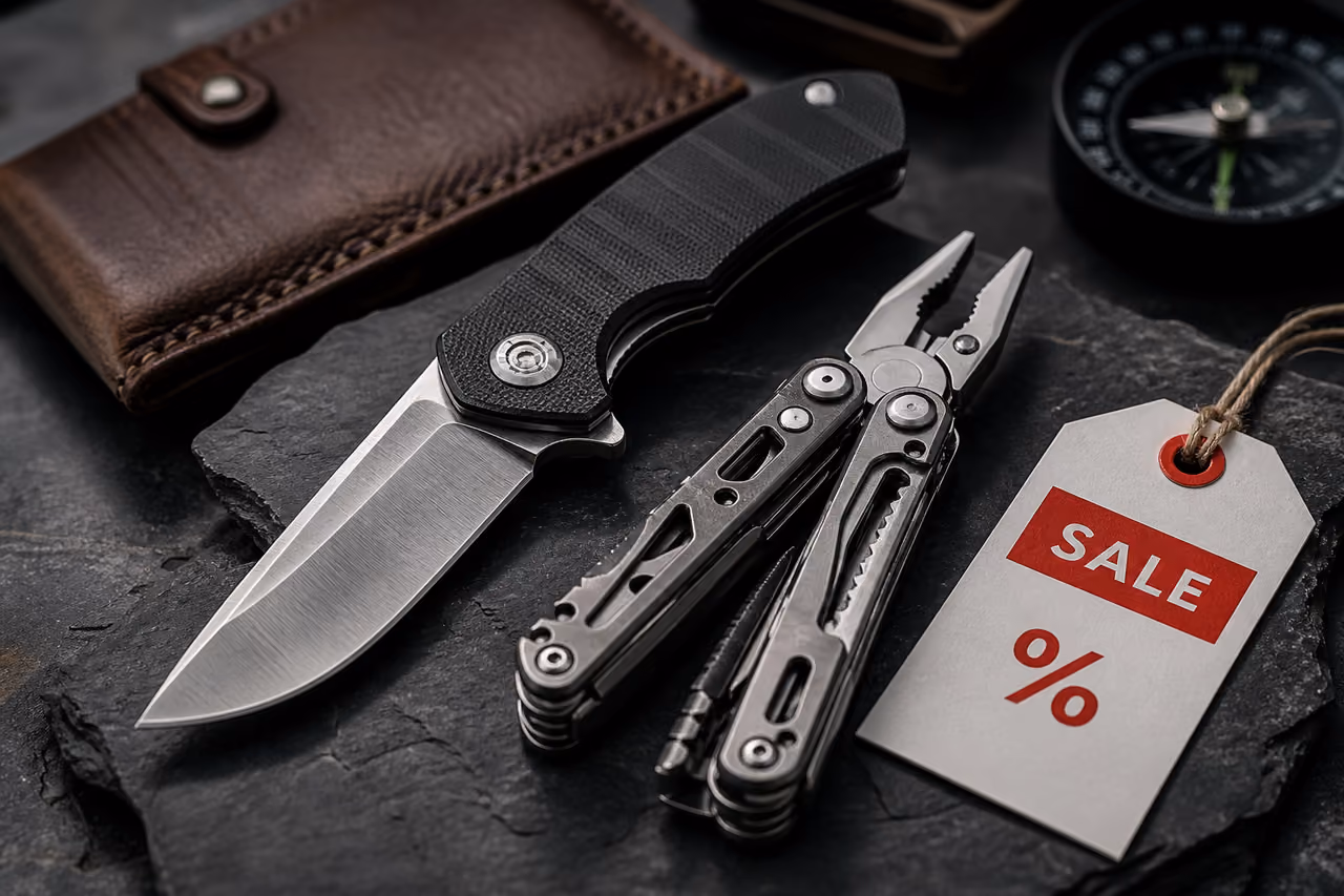 Tactical Folding Knives and Multi-Tool with Sale Tag