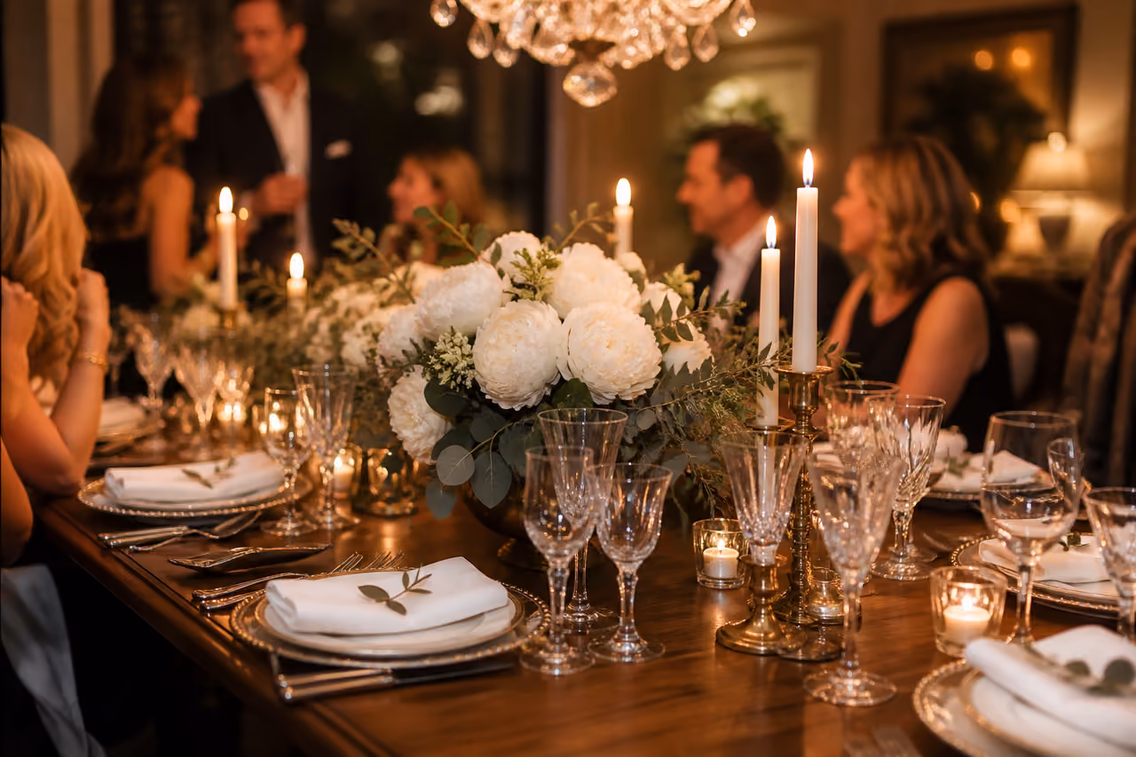 Elegant Table Setting for a Sophisticated Dinner Party