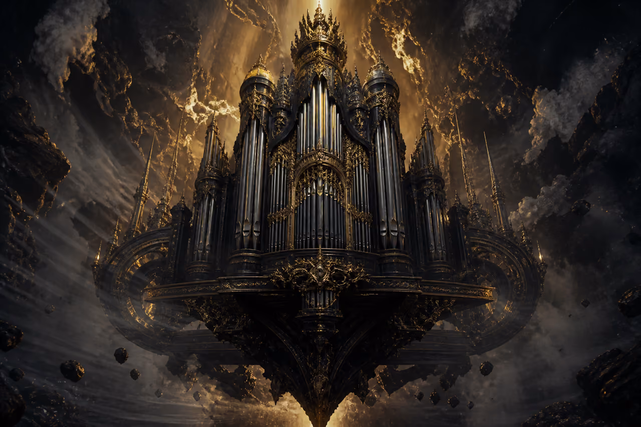 Epic Gothic Organ Floating in a Celestial Void