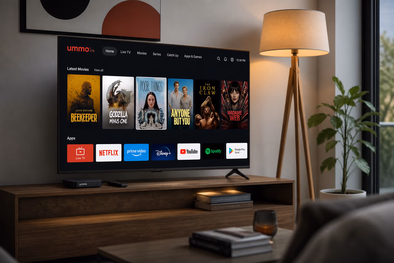 Ummo Stb Website Displayed on Smart TV in Living Room