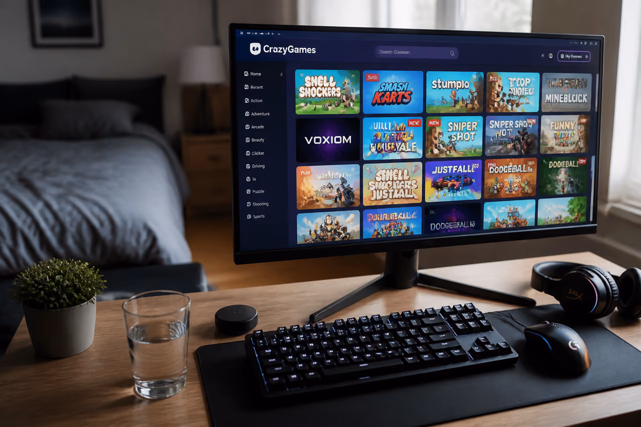 Casual Browser Games Displayed on a Pc Monitor