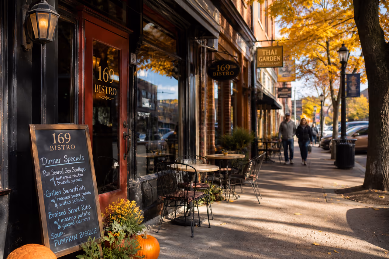 Local Restaurants and Storefronts in Downtown Fitchburg