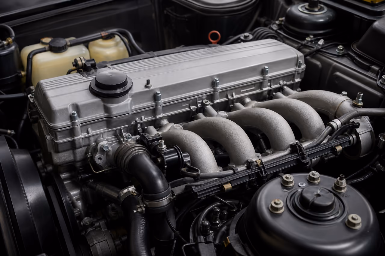 Detailed View of a Bmw 1.9 Engine in a Vehicle