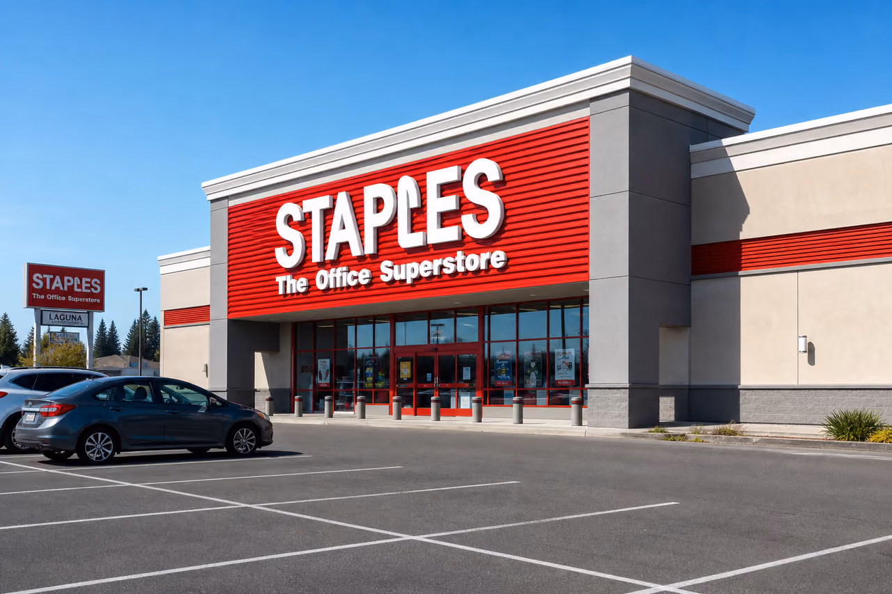Staples Office Supply Store Exterior in Eureka California