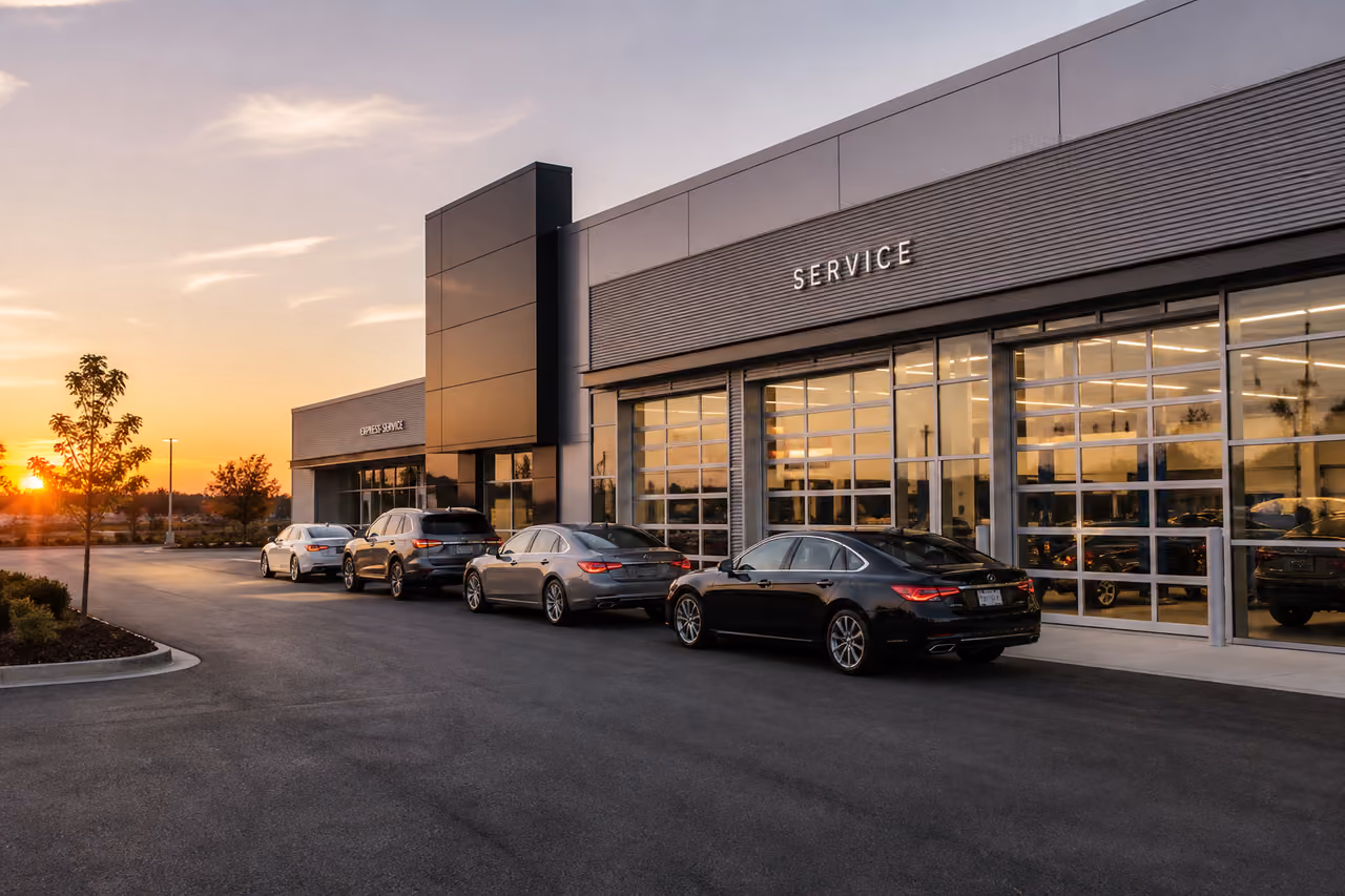Modern Automotive Service Center Exterior in Arlington Texas