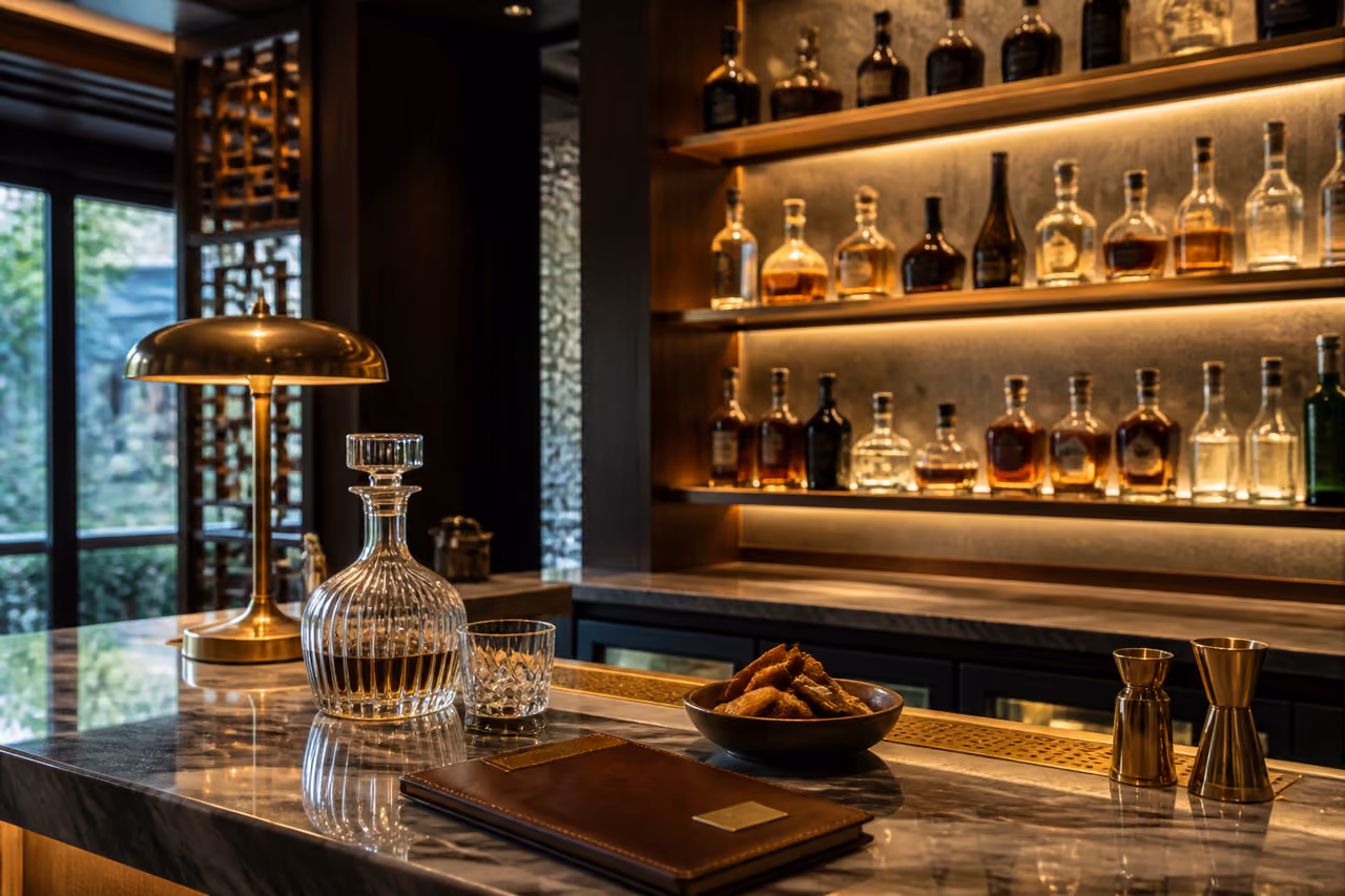 Modern Luxury Home Bar Interior in Tainan