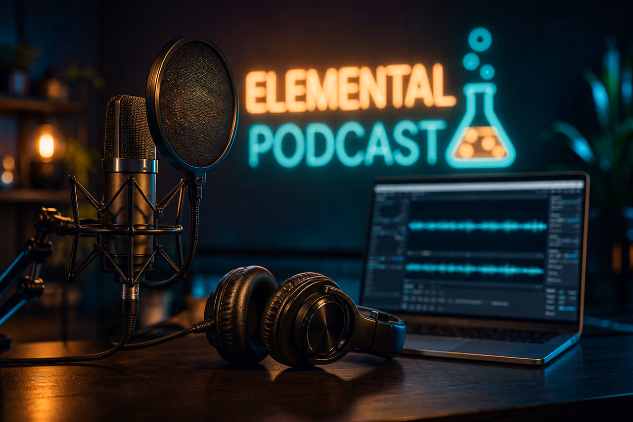 Professional Microphone and Headphones for a Breaking Good Podcast