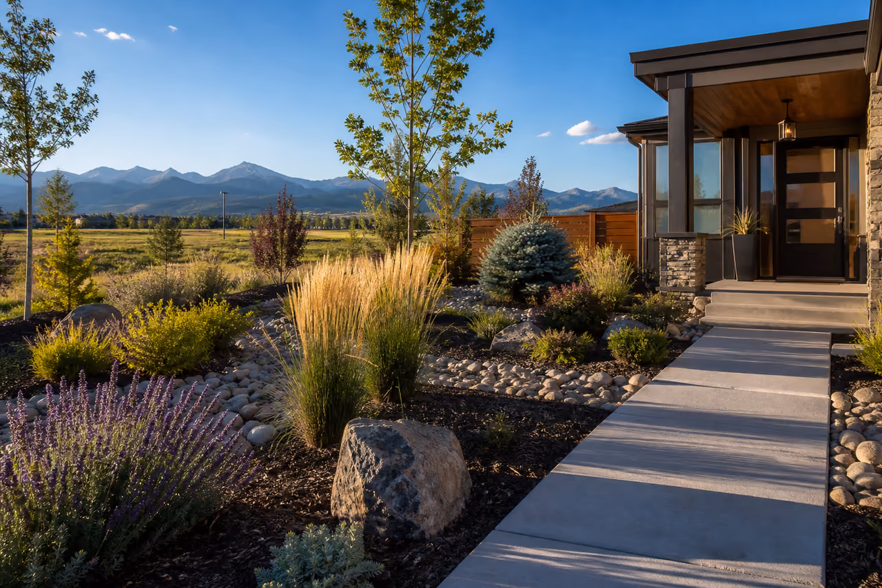 Modern Xeriscape Front Yard in Thornton Colorado