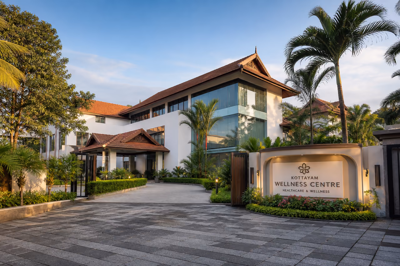Modern Healthcare and Wellness Center Exterior in Kottayam