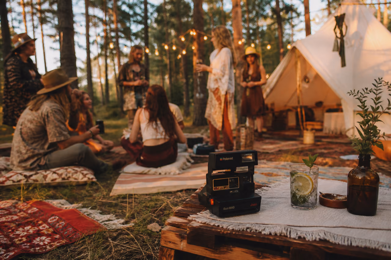Bohemian Campsite at a Wilderness Music Festival