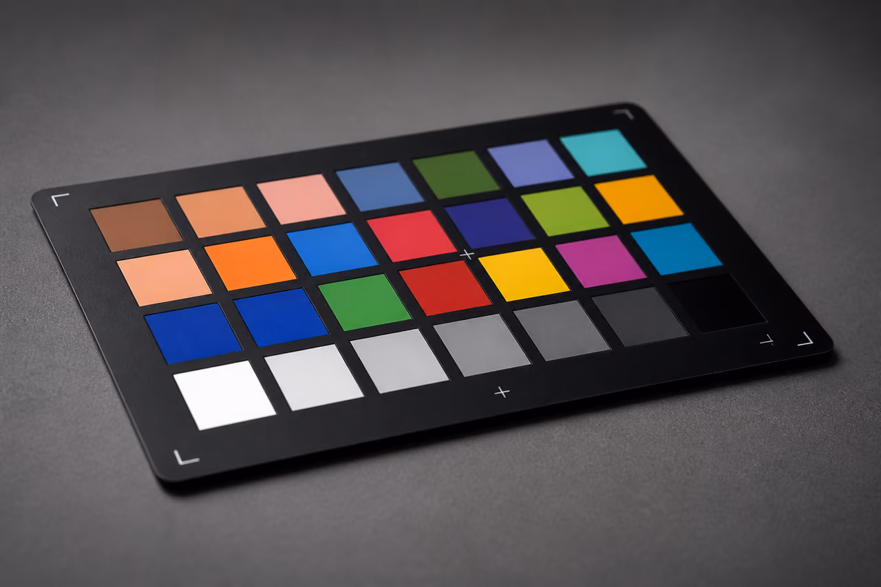 Sr-Rv Matrix Colour Calibration Chart on Studio Surface