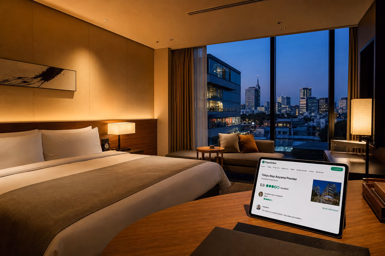 Luxury Hotel Room Interior at Tokyu Stay Aoyama Premier