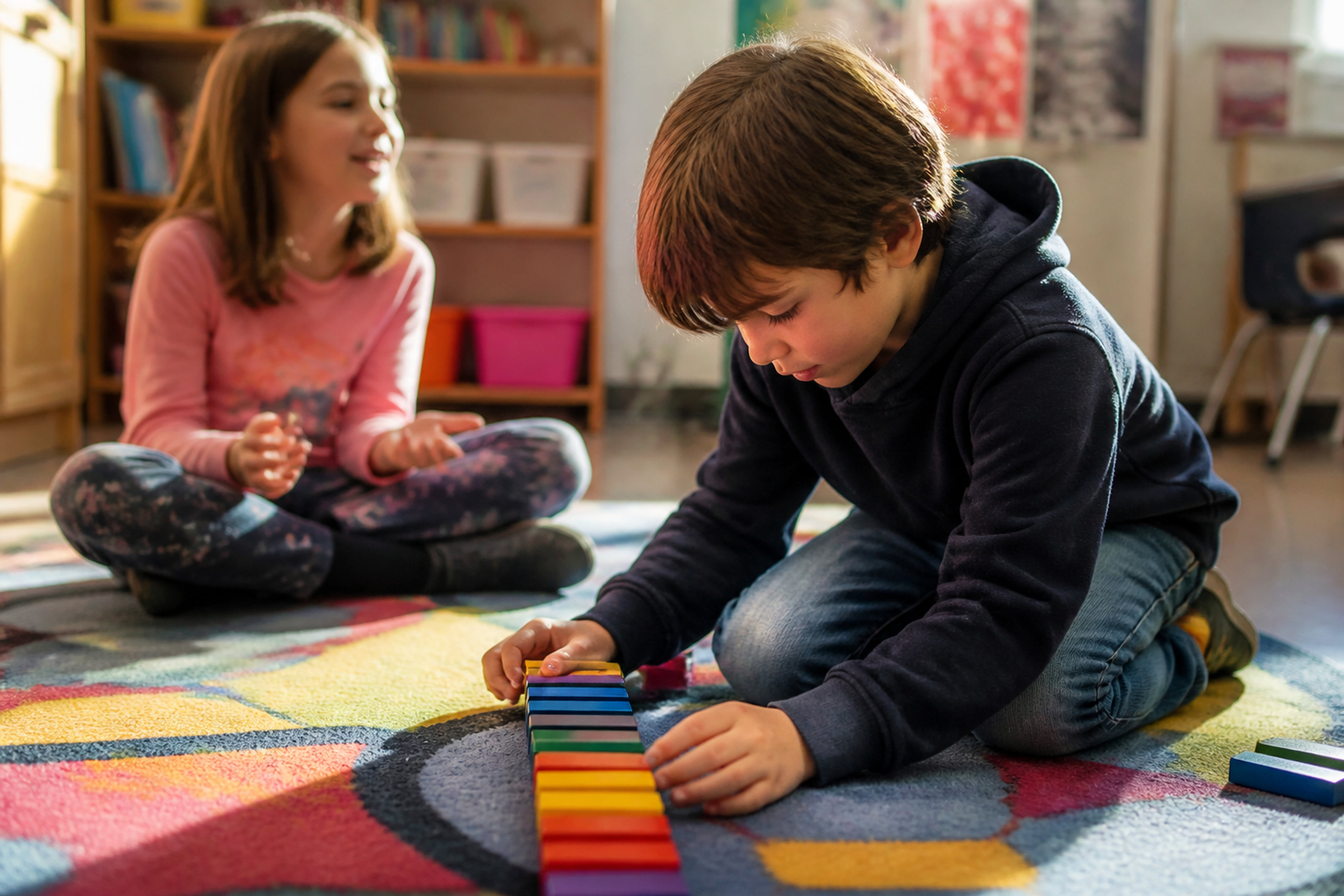 Children Exploring Different Learning Styles in a Classroom