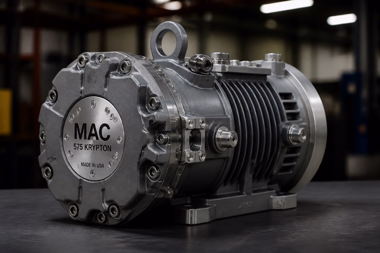 Mac 575 Krypton Industrial Component on Reflective Surface