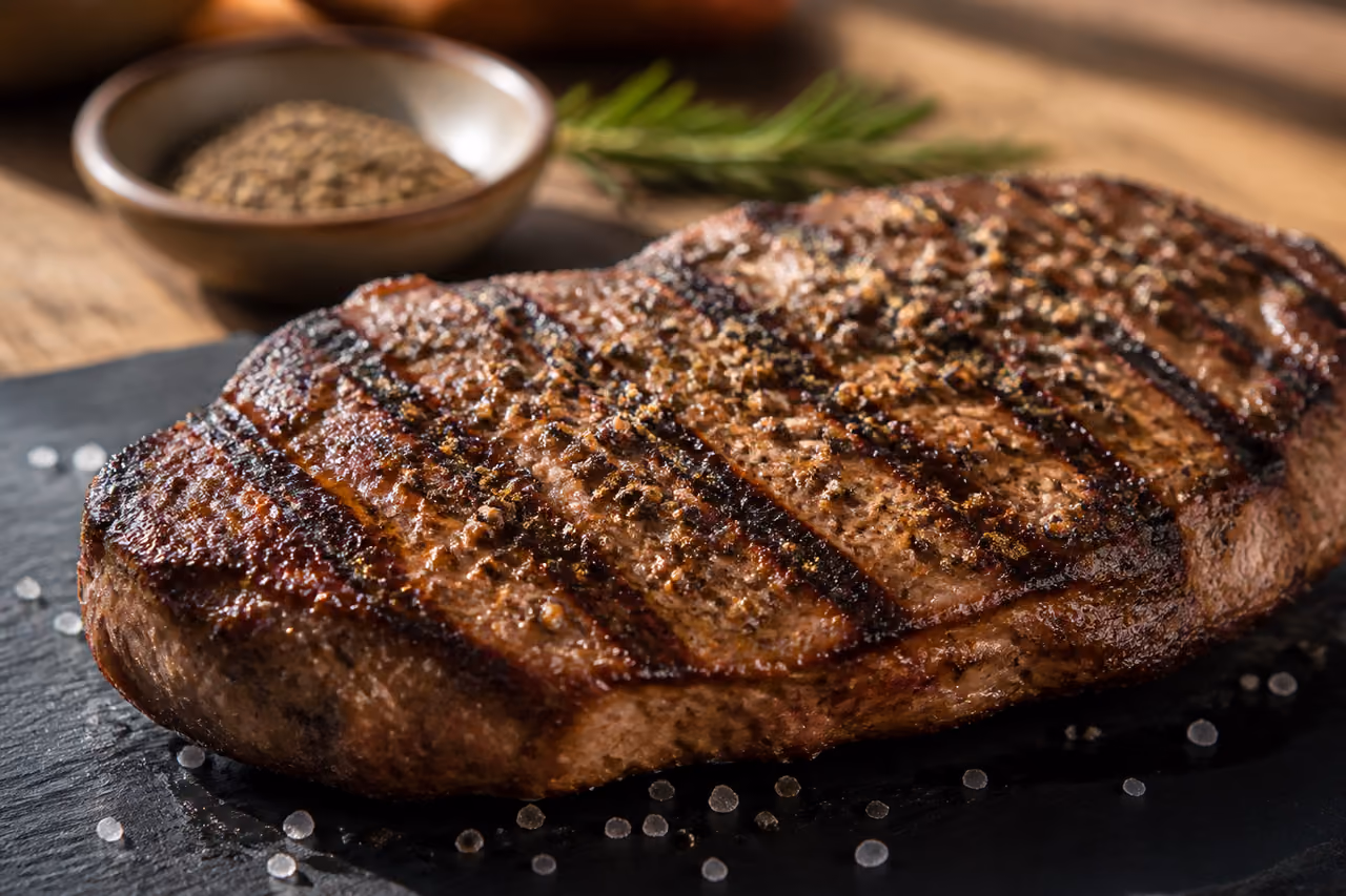 Grilled Steak Seasoned with Weber Sweet Cracked Pepper