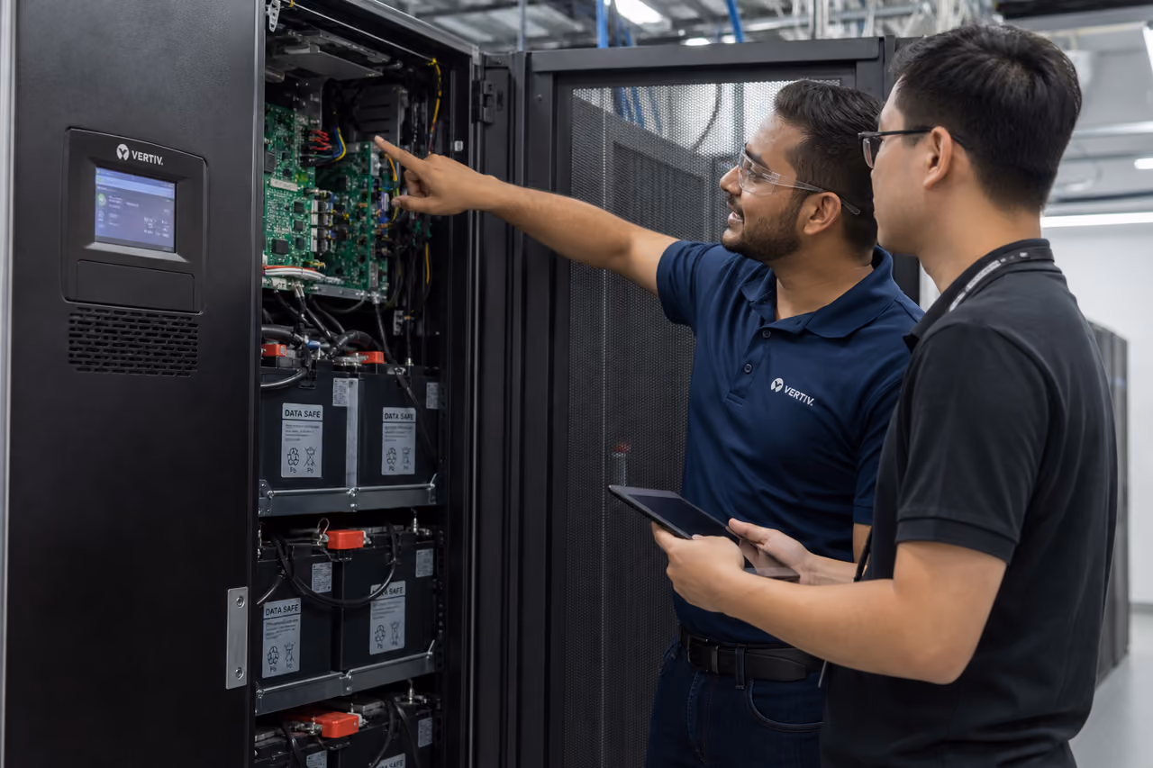 Engineer Conducting Ups Engineer Training in a Data Center