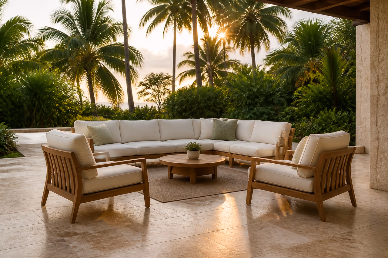 Luxury Outdoor Furniture Set on a Tropical Panama Terrace
