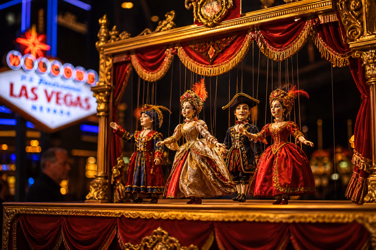 Intricate Marionettes Performing on a Stage in Las Vegas