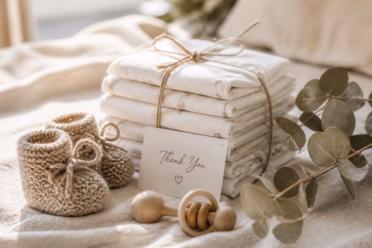 Newborn Nappies and Gift Set with Thank You Card
