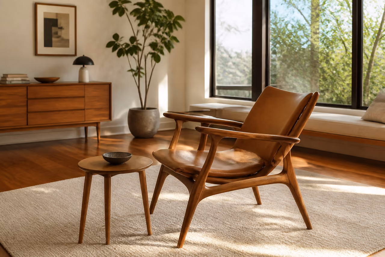 Mid Century Danish Furniture in a Minimalist Living Room