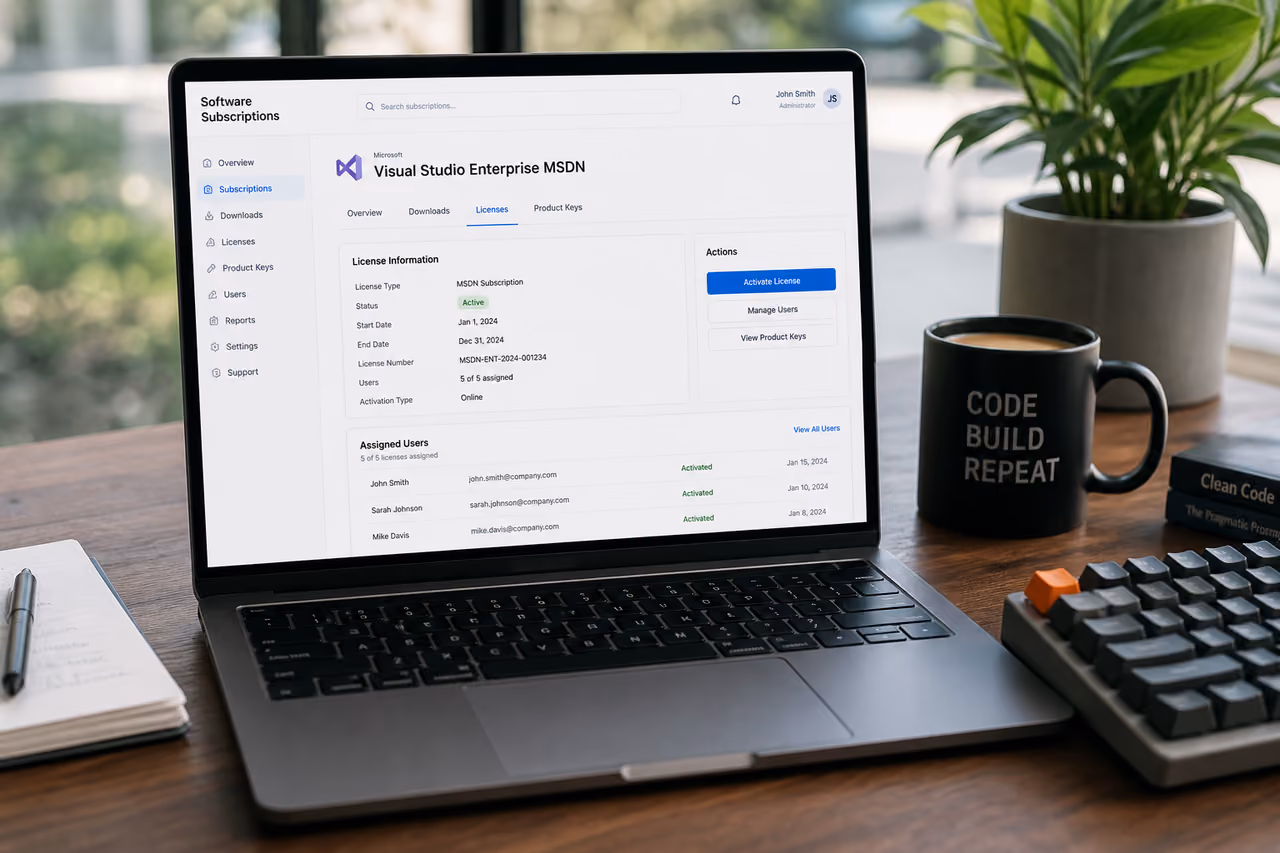 Developer Managing Visual Studio Msdn License on Laptop