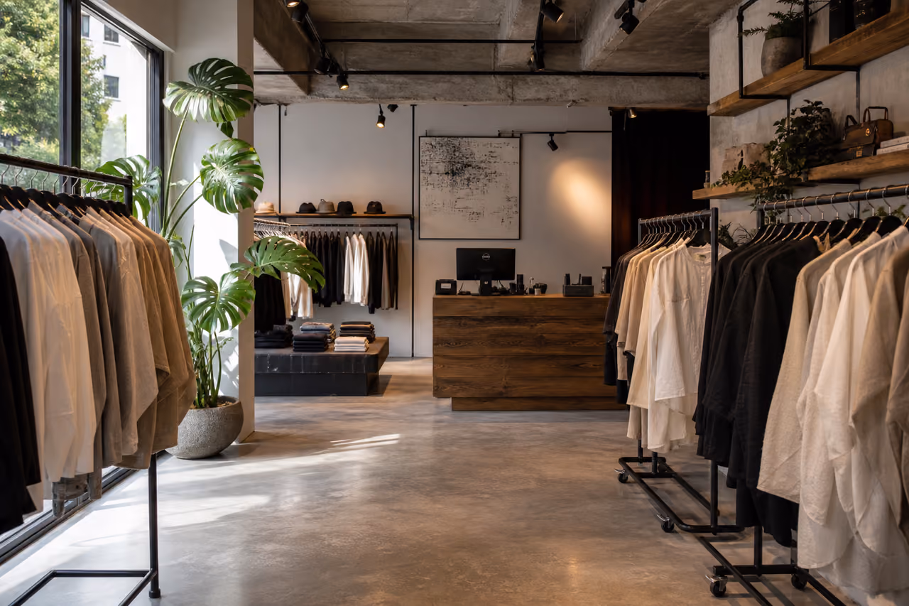 Modern Interior of a Trendy Clothing Retailer Boutique