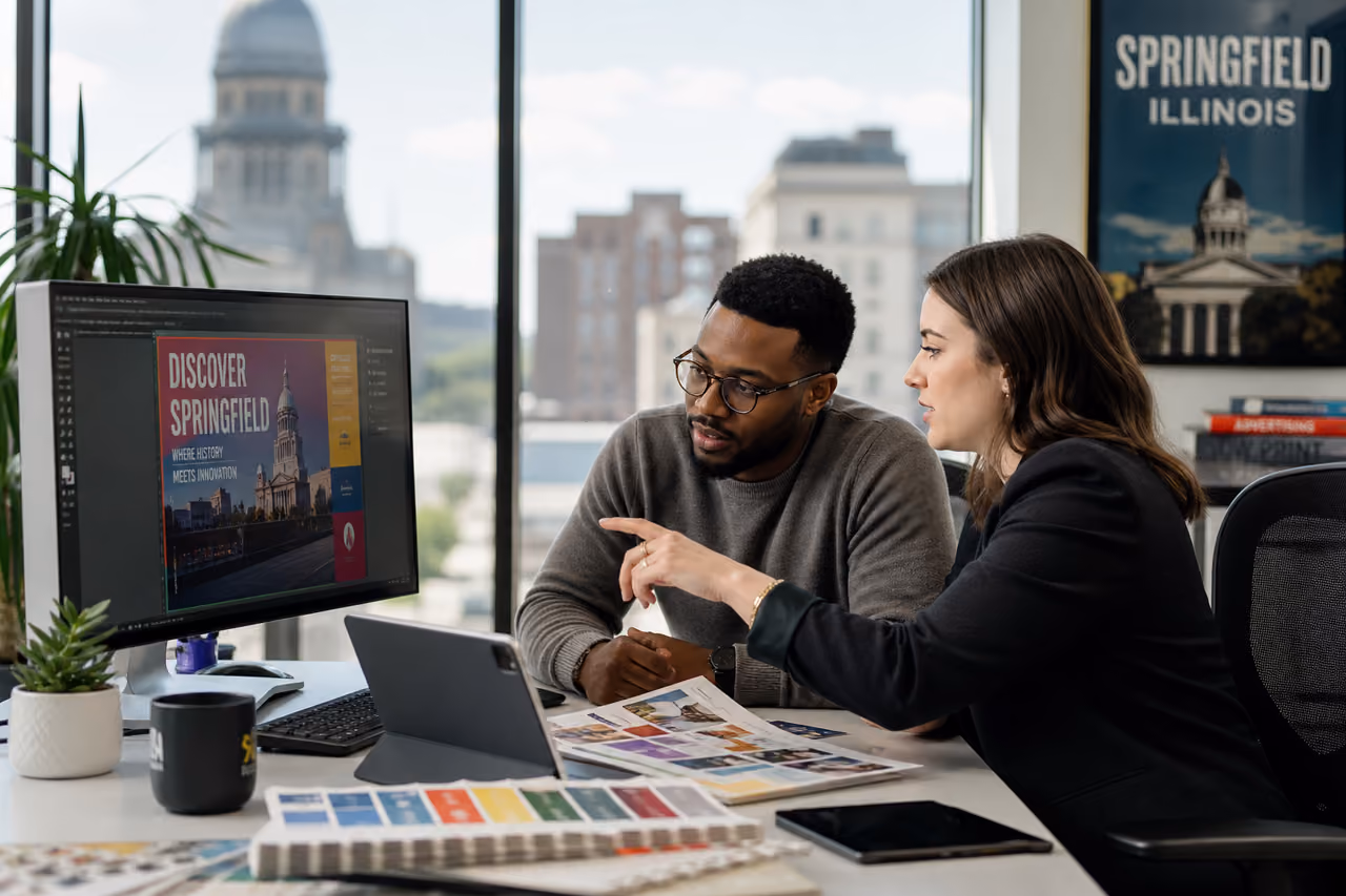 Creative Team Collaborating in a Springfield Illinois Advertising Agency
