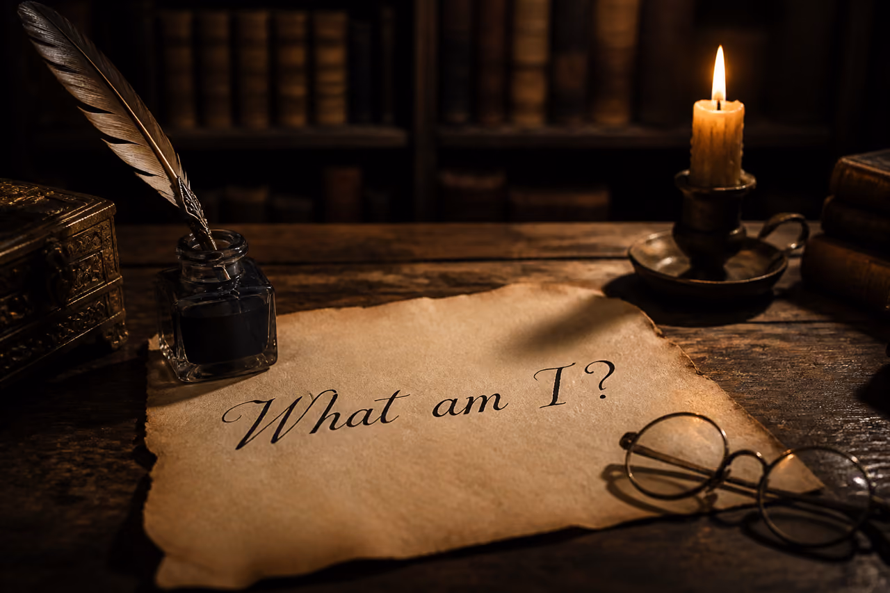 Handwritten Riddle Question on Antique Parchment Paper
