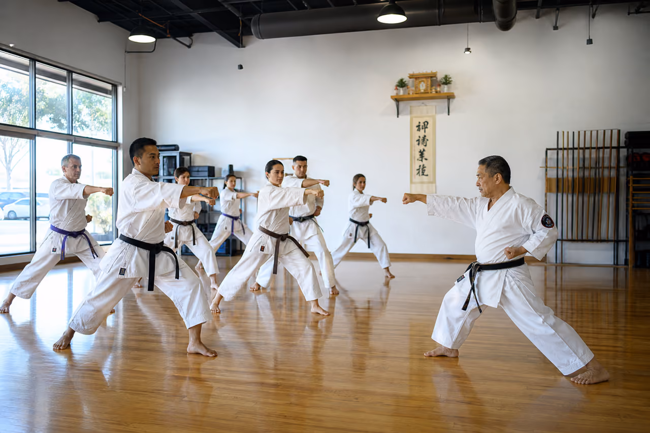 Martial Arts Students Practicing in a Professional Huntington Beach Dojo