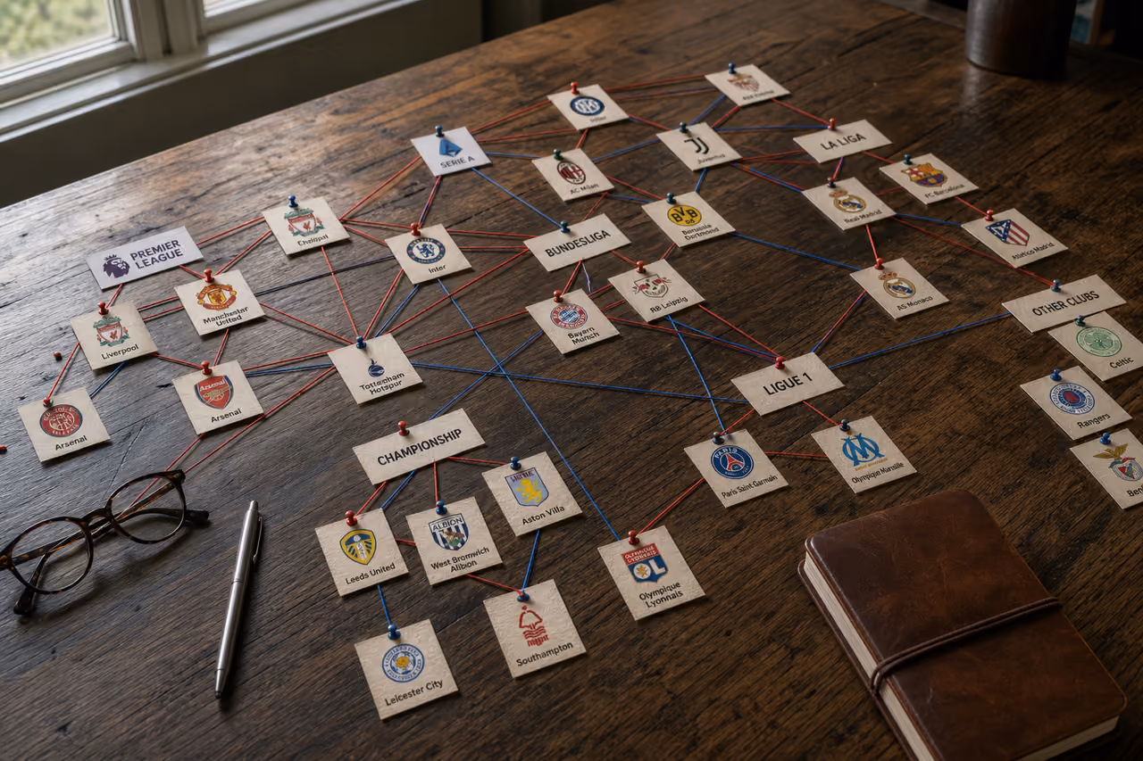 Organizational Chart Showing the Number of Football Teams on a Desk