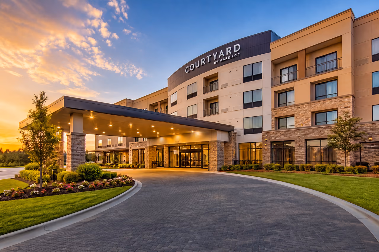 Modern Hotel Exterior and Entrance in Lexington Virginia