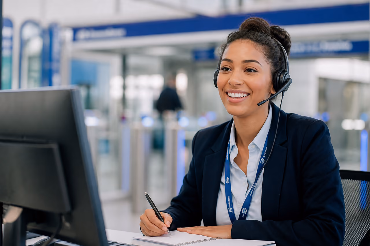 Customer Service Representative Answering a Metro Access Phone Line