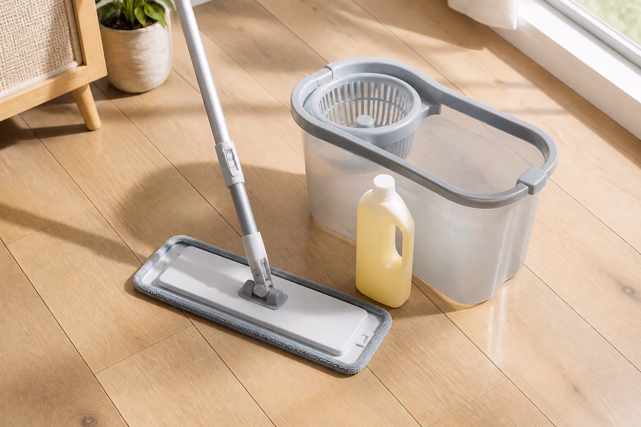 Easy Home Mop Starter Kit on Hardwood Floor