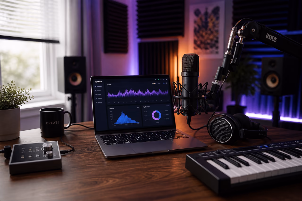 Music Producer Managing Digital Distribution in a Home Studio