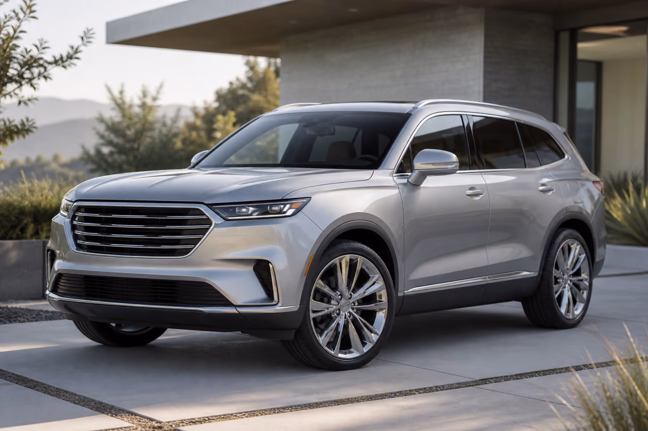 Silver Ml 306 Luxury SUV Parked in Modern Driveway