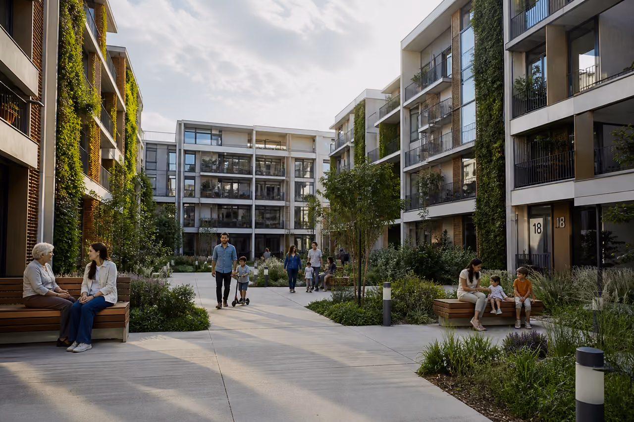 Modern State Social House Complex with Communal Courtyard