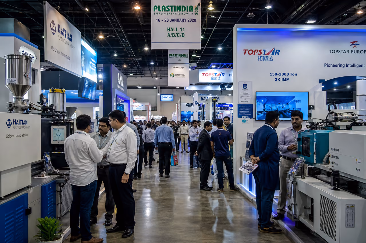 Industrial Machinery Display at Plastindia 2020 Trade Fair