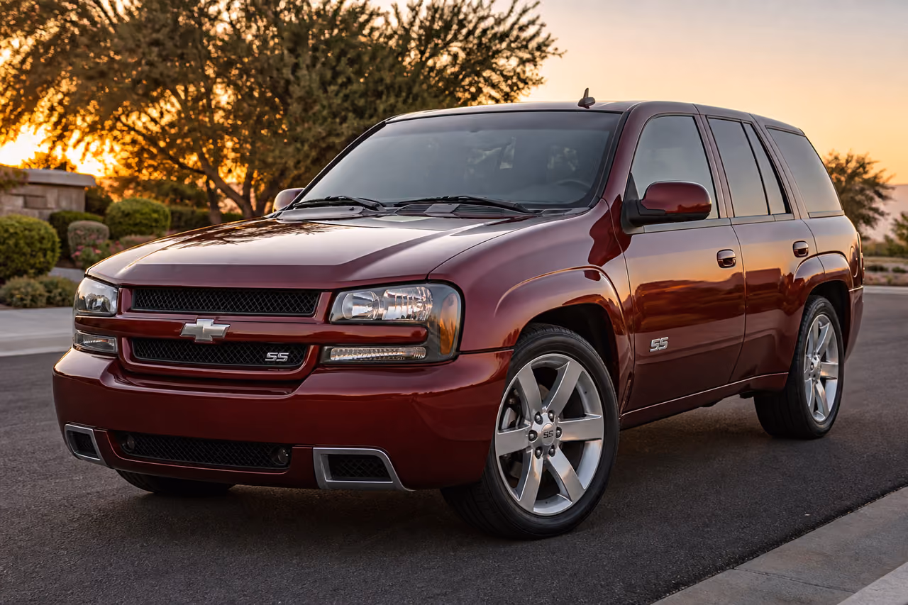 Red 2005 Trailblazer Ss Parked on Asphalt Road