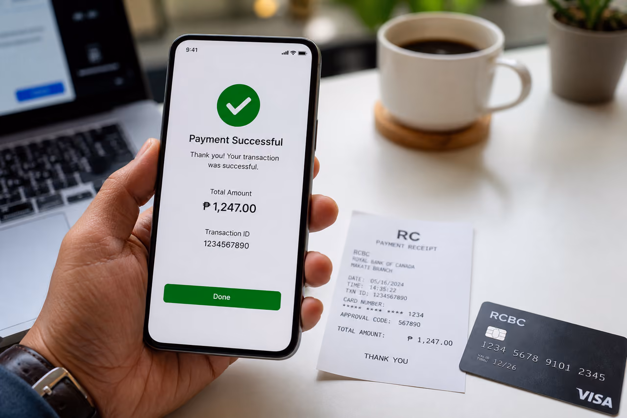 Person Completing an Rc Payment Using a Smartphone