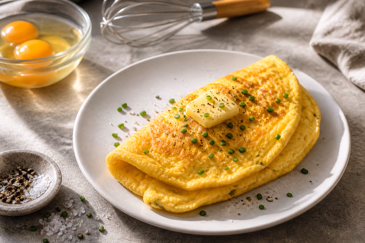 Fluffy Egglettes Omelette with Sourdough Toast and Tomatoes