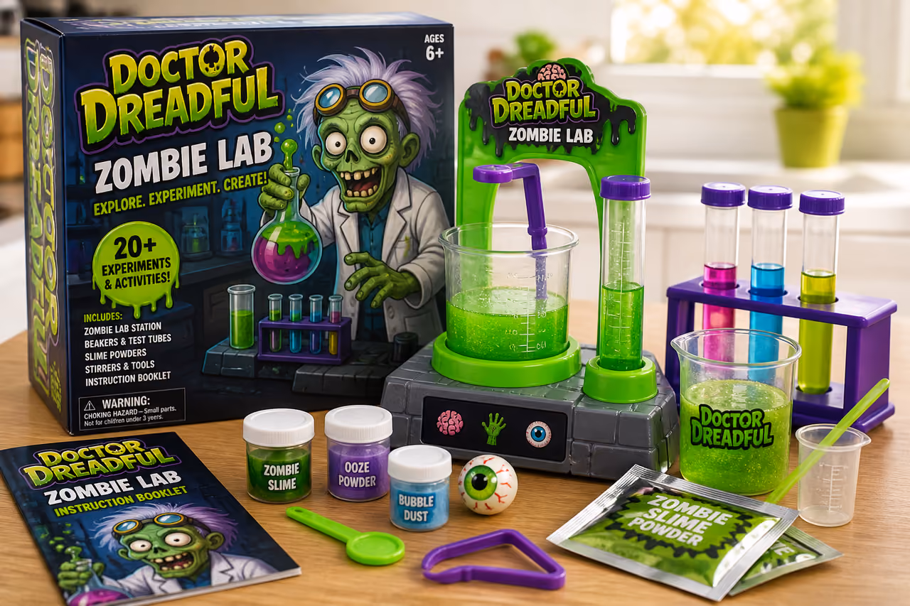 Zombie Doctor Standing in a Derelict Laboratory