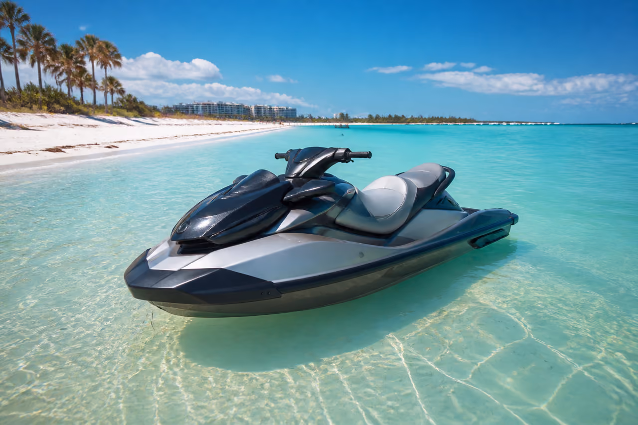 Jet Ski Floating in Turquoise Water at Siesta Key Beach