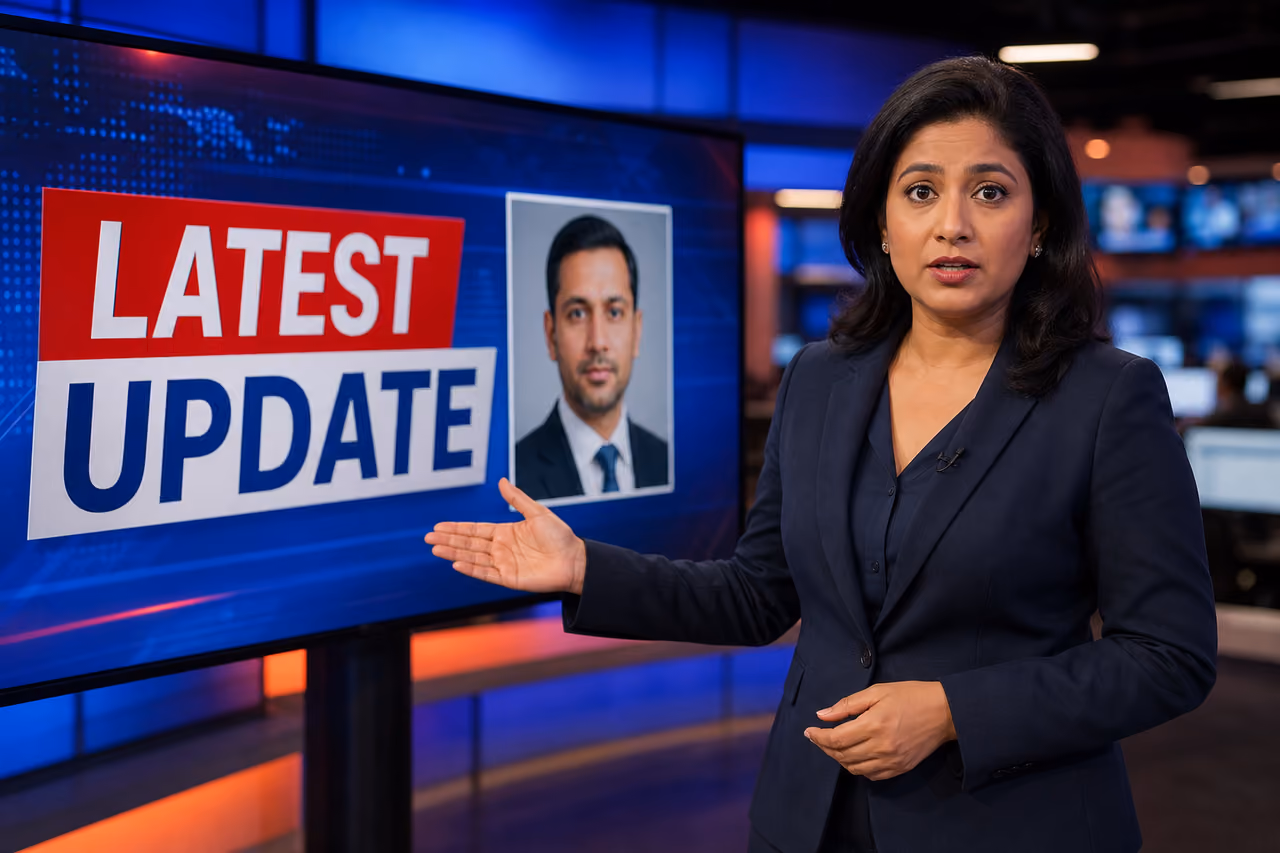 News Anchor Presenting a Kelvin Benjamin Update in Studio