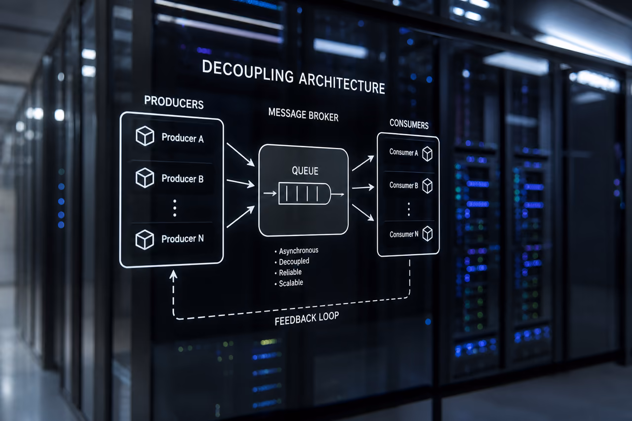 Technical Diagram of a Decoupling Network in a Data Center