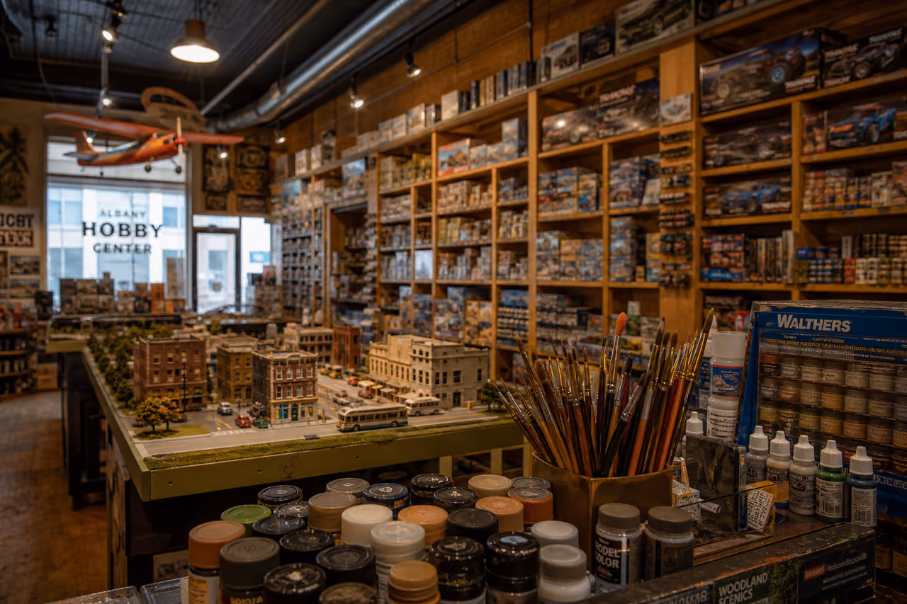 Interior View of a Fully Stocked Albany Hobby Store