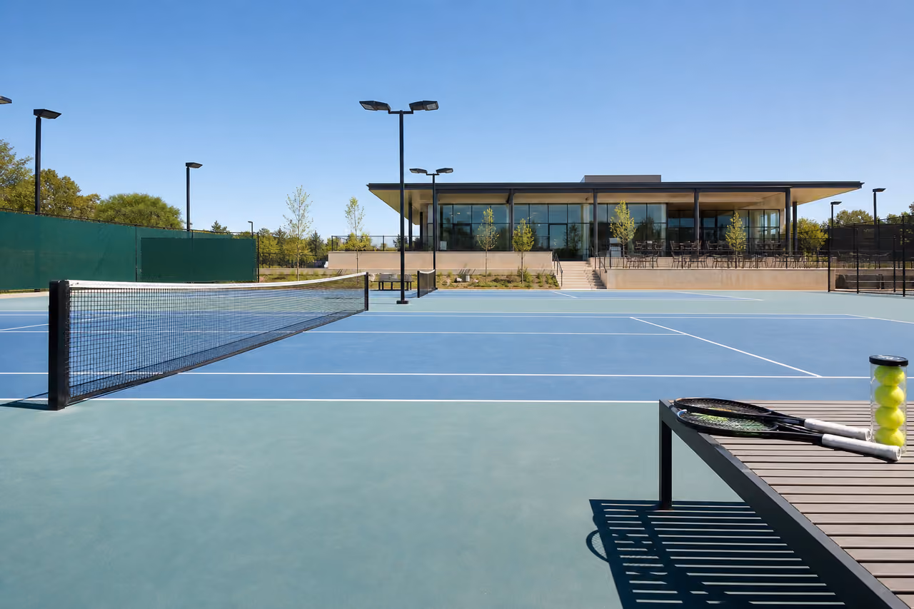 Modern Blue Hard Courts at a Professional Tennis Center
